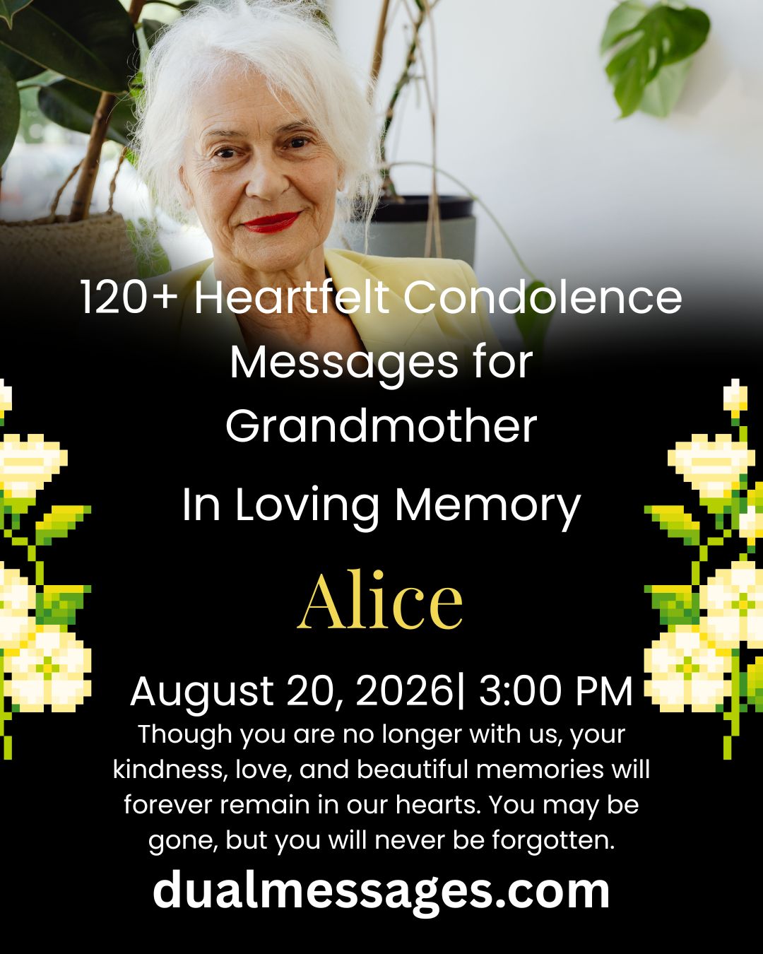 Emotional Sympathy Card for Loss of Grandmother with Memorial Quotes - Dual Messages
