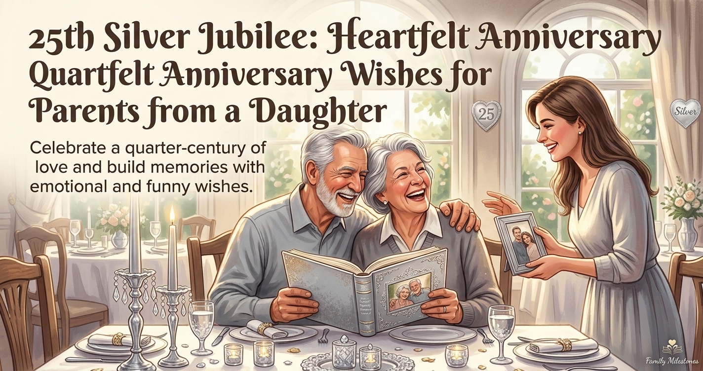 25th Wedding Anniversary Wishes for Parents from Daughter