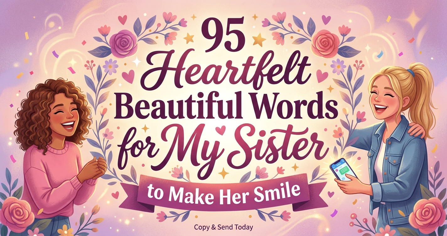 beautiful words for my sister to make her smile banner.