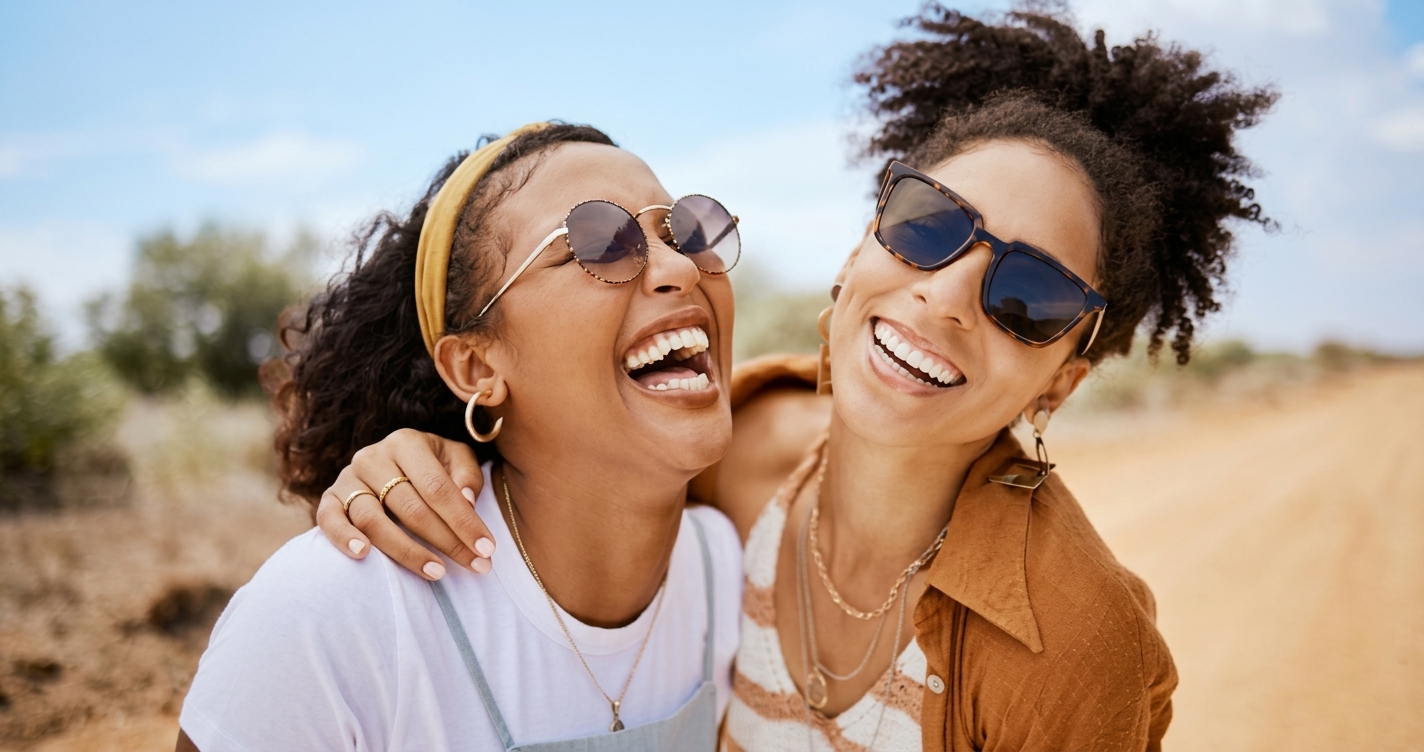 Good roasts for your sister featured image showing sisters laughing together