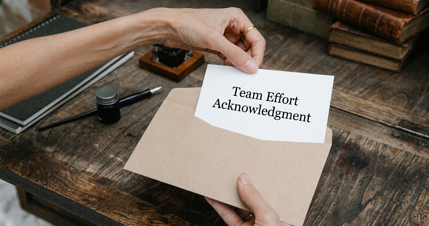 Team celebrating recognition together in office