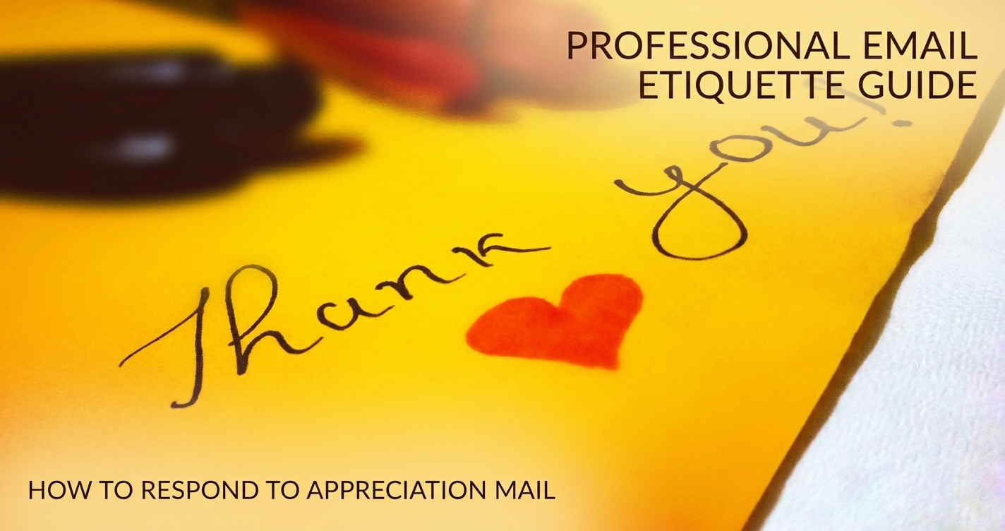 Professional replying to an appreciation email on laptop