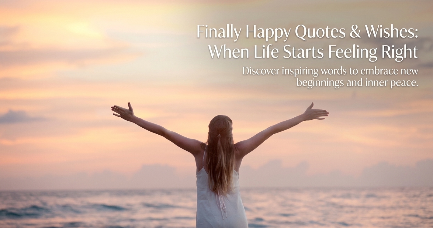 Finally happy quotes and wishes with inner peace and self love theme