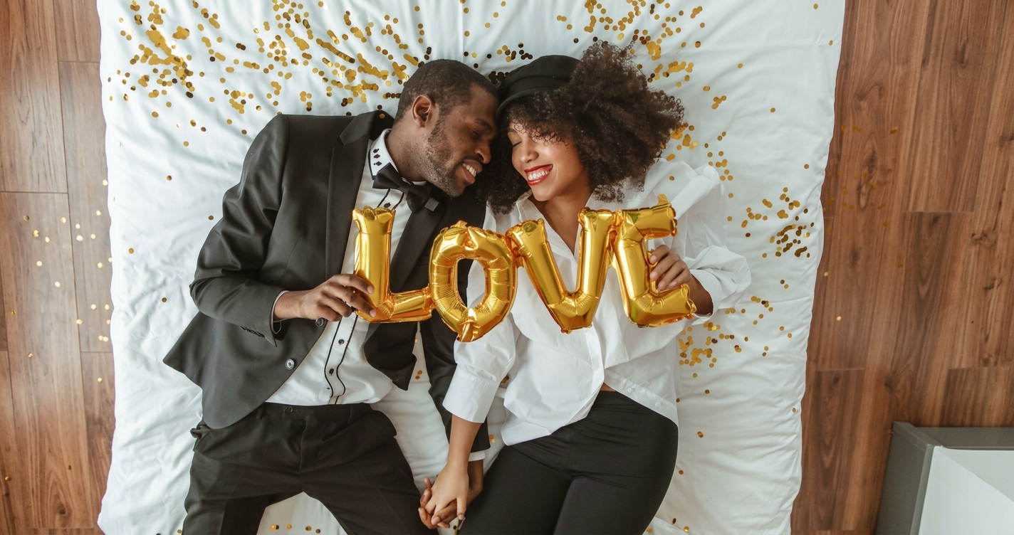 Couple celebrating their 2 months anniversary with a sweet handwritten love note